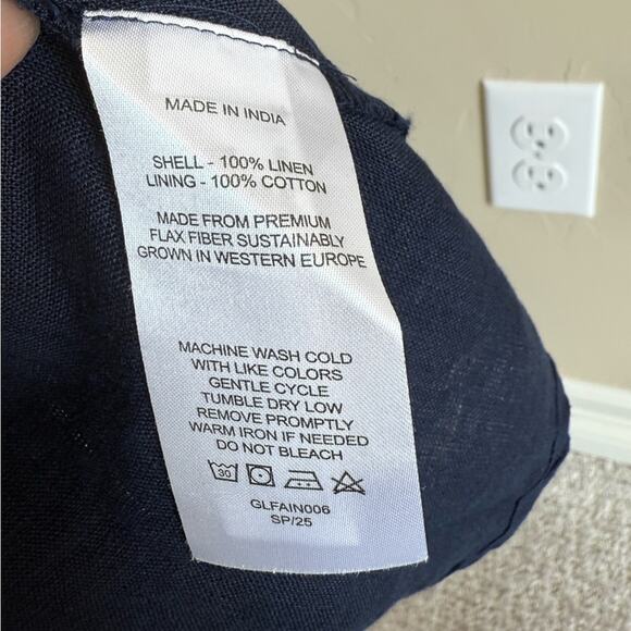 Quince 100% European Linen Fit & Flare Midi Dress Deep Navy Womens Small NWT New - Picture 10 of 10